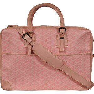 Goyard Ambassade MM Pink Zip Briefcase Laptop Computer Travel Shoulder Handbag